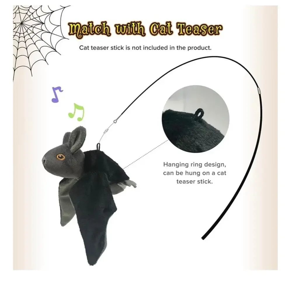 LEWISER Cat Toys, Flapping Wings Cute Bat, No Flying, Chirping Bird (C43)